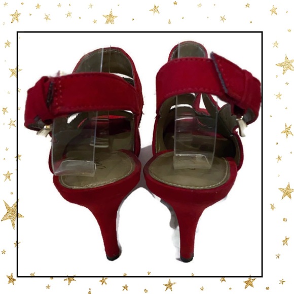 Amelia Grace Shoes Amelia Grace Red Peep Toe Buckle